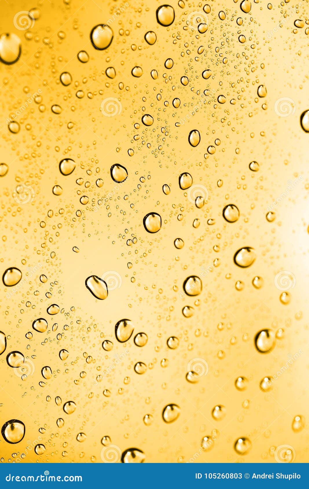 Golden Water Drops on Glass Stock Image - Image of gold, drink: 105260803