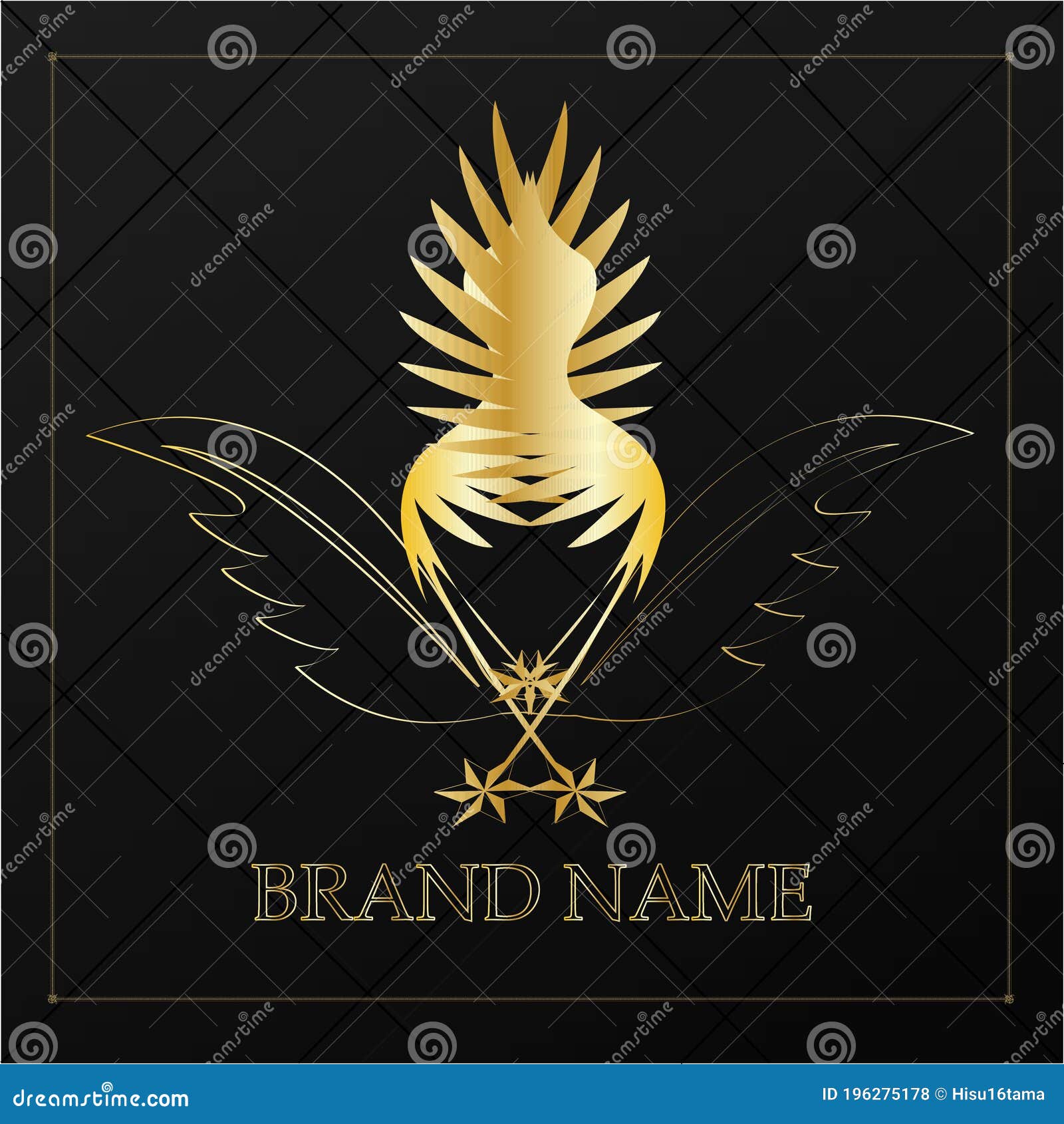 Golden Wings Logo for Business Stock Illustration Illustration of