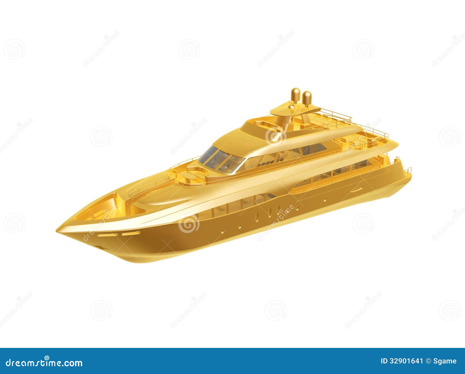 Golden yacht stock illustration. Illustration of leisure 32901641