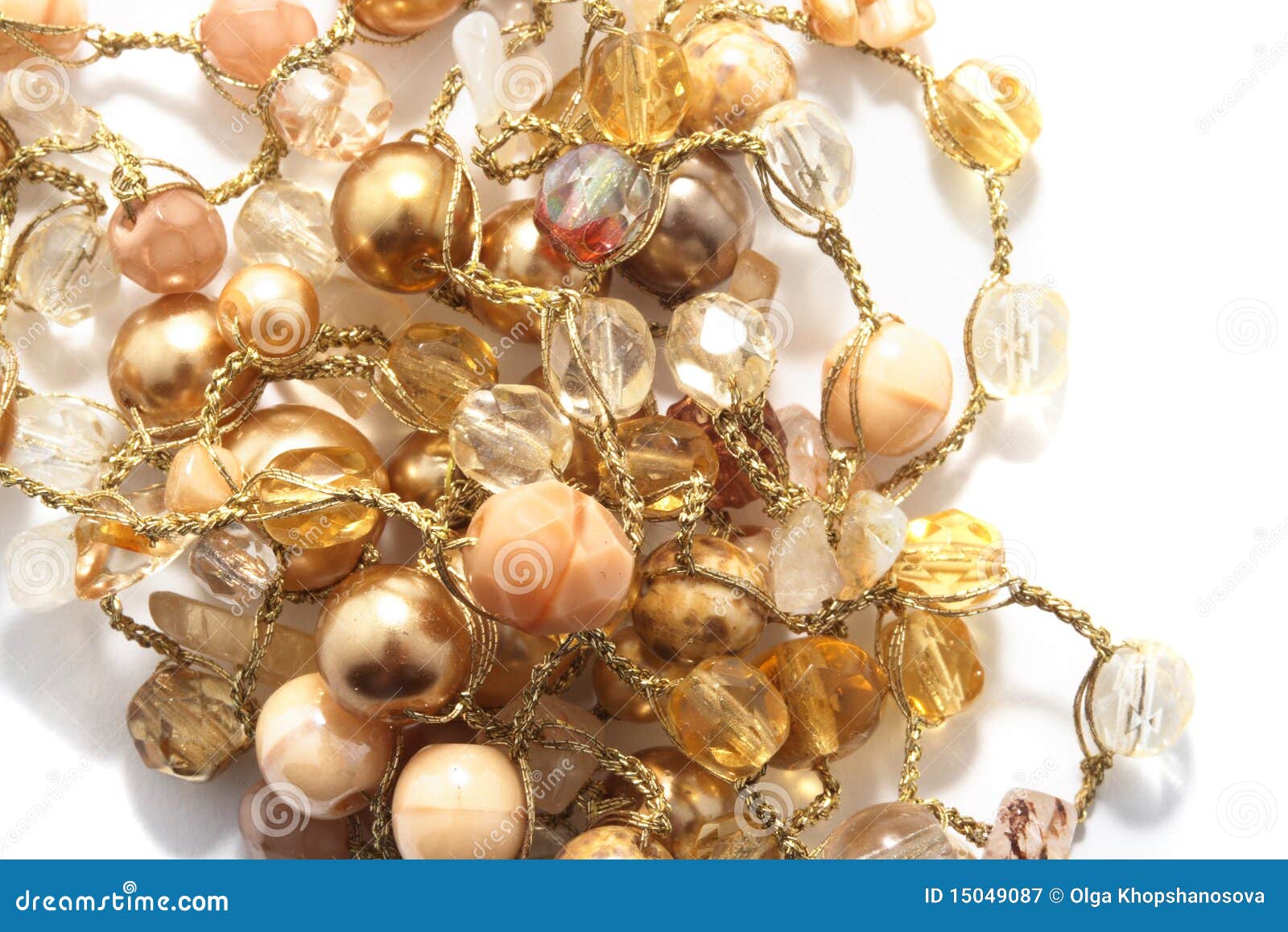 Golden and yellow beads stock image. Image of glass, glassy 15049087