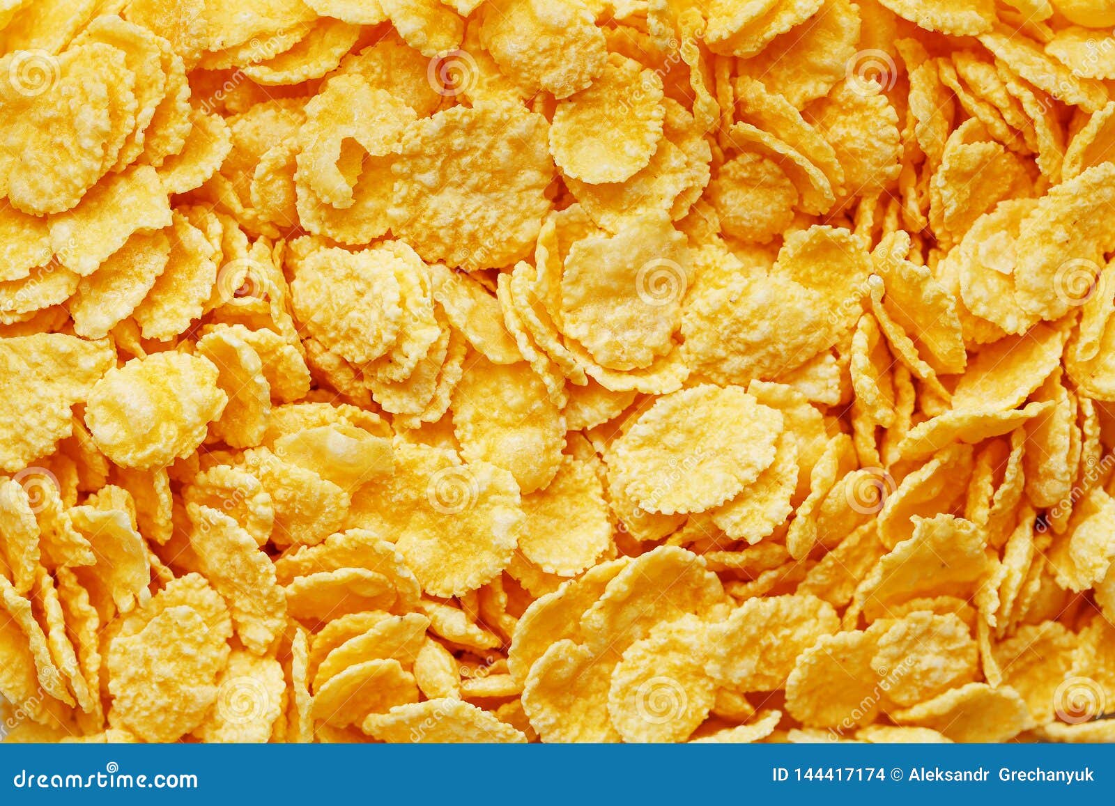 Goldene Corn Flakes Hintergrund Und Beschaffenheit Ansicht 