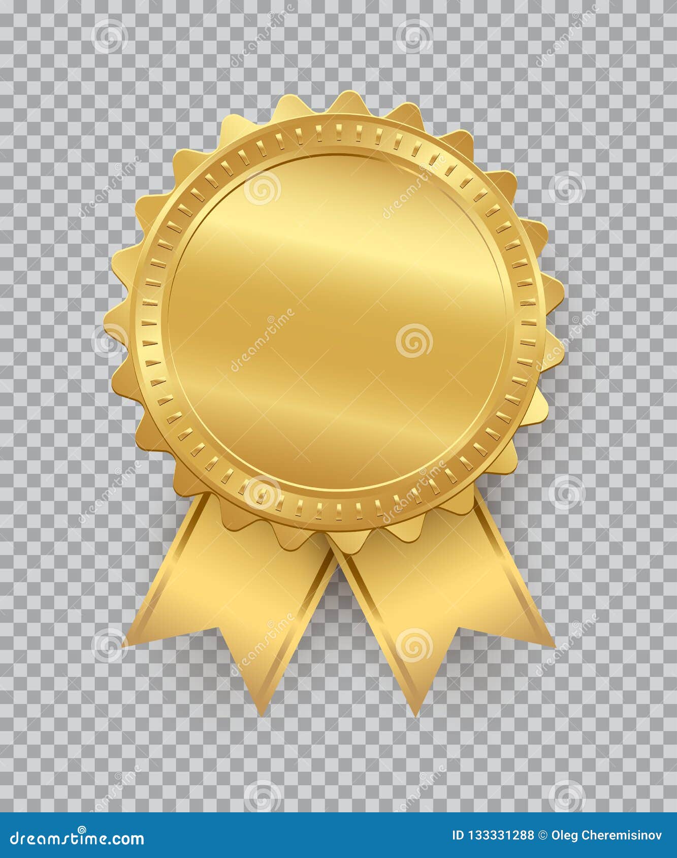Goldene Dichtung Mit Den Bandern Lokalisiert Auf Transparentem Hintergrund Einfach Zu Bearbeiten Vektor Abbildung Illustration Von Bearbeiten Bandern
