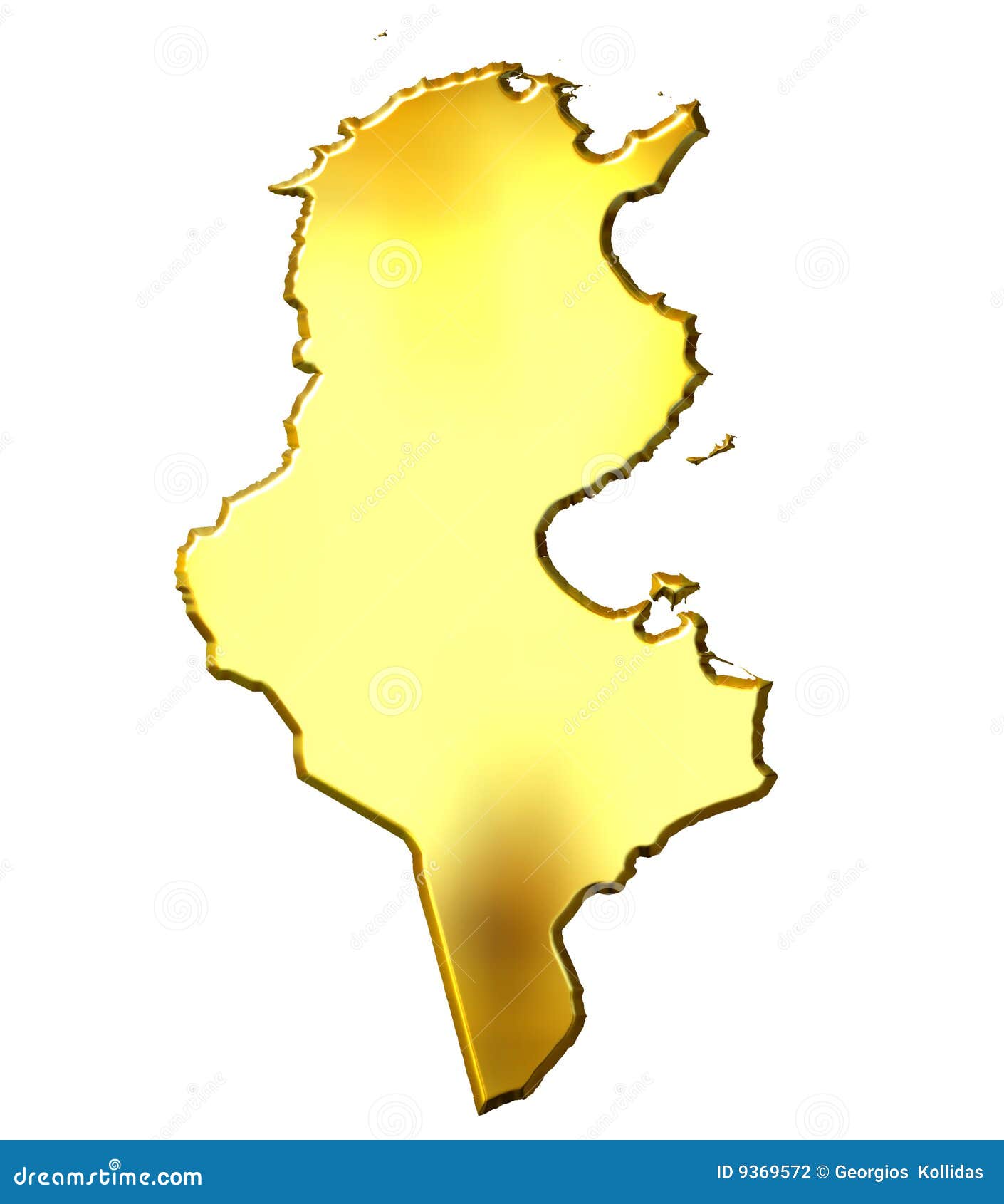Goldene Karte Tunesien 3d Stock Abbildung Illustration Von Ikone 9369572