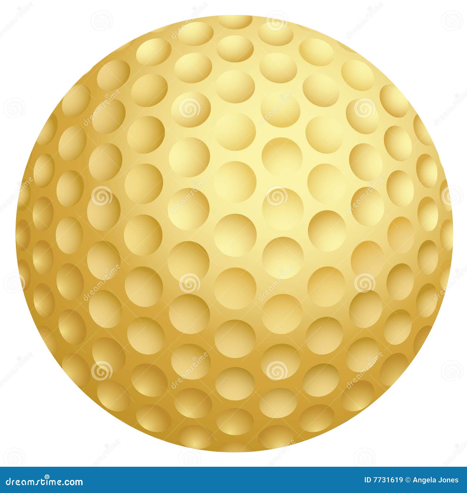 Goldener Golfball vektor abbildung. Illustration von grün - 7731619