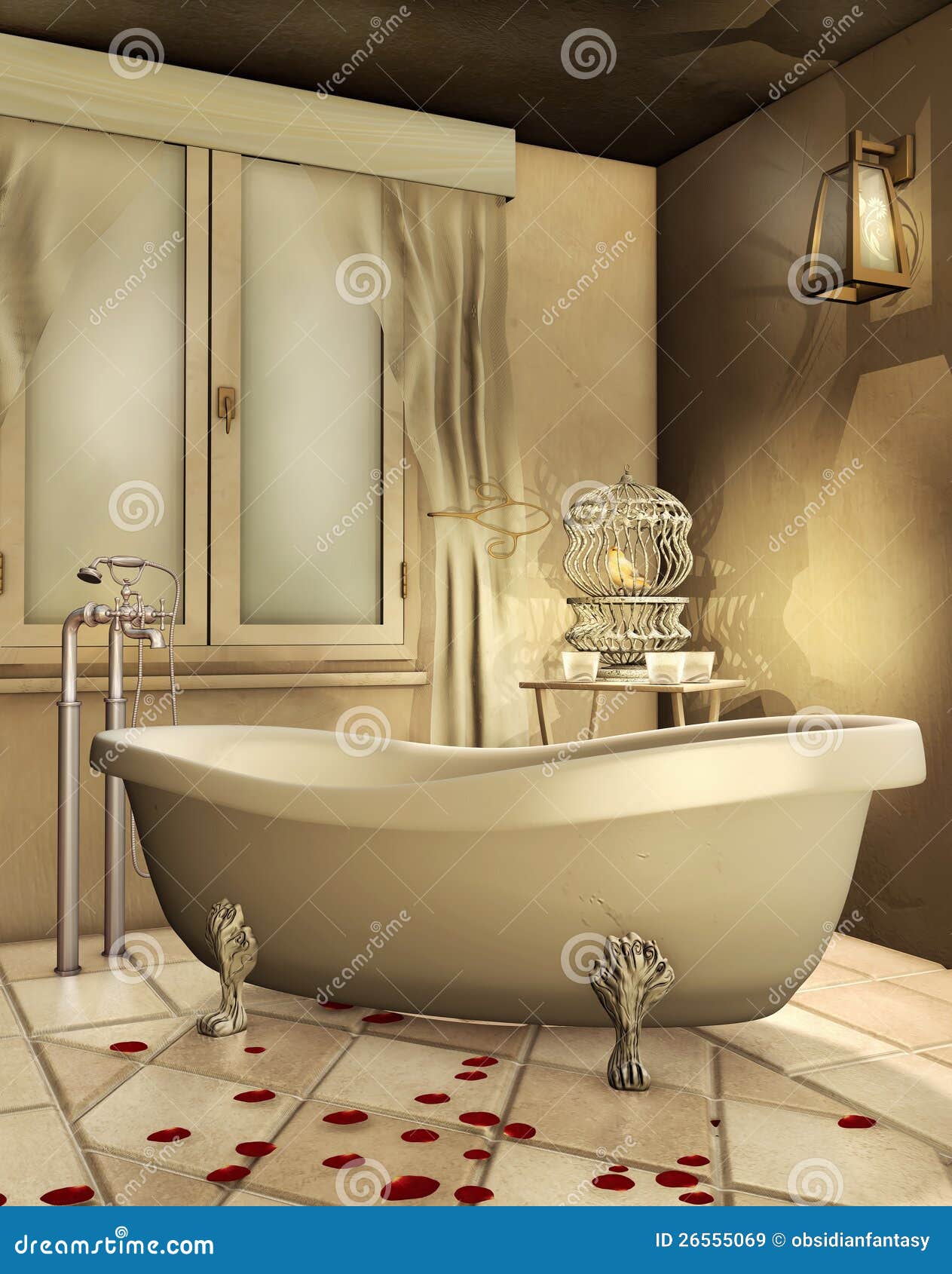 Goldenes Badezimmer stock abbildung. Illustration von stieg - 26555069