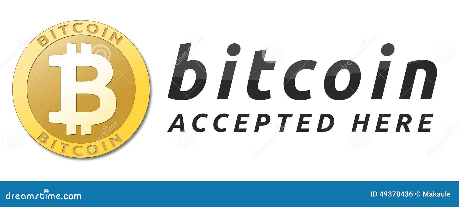 Wir nehmen bitcoins an Goldenes bitcoin virtuelle Währung