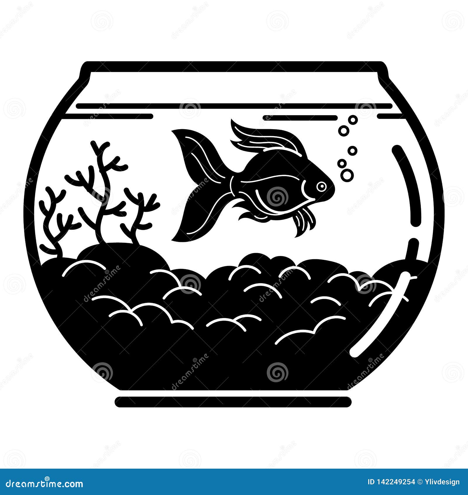 Goldfish Aquarium Icon, Simple Style Stock Vector - Illustration of  flowing, clean: 142249254