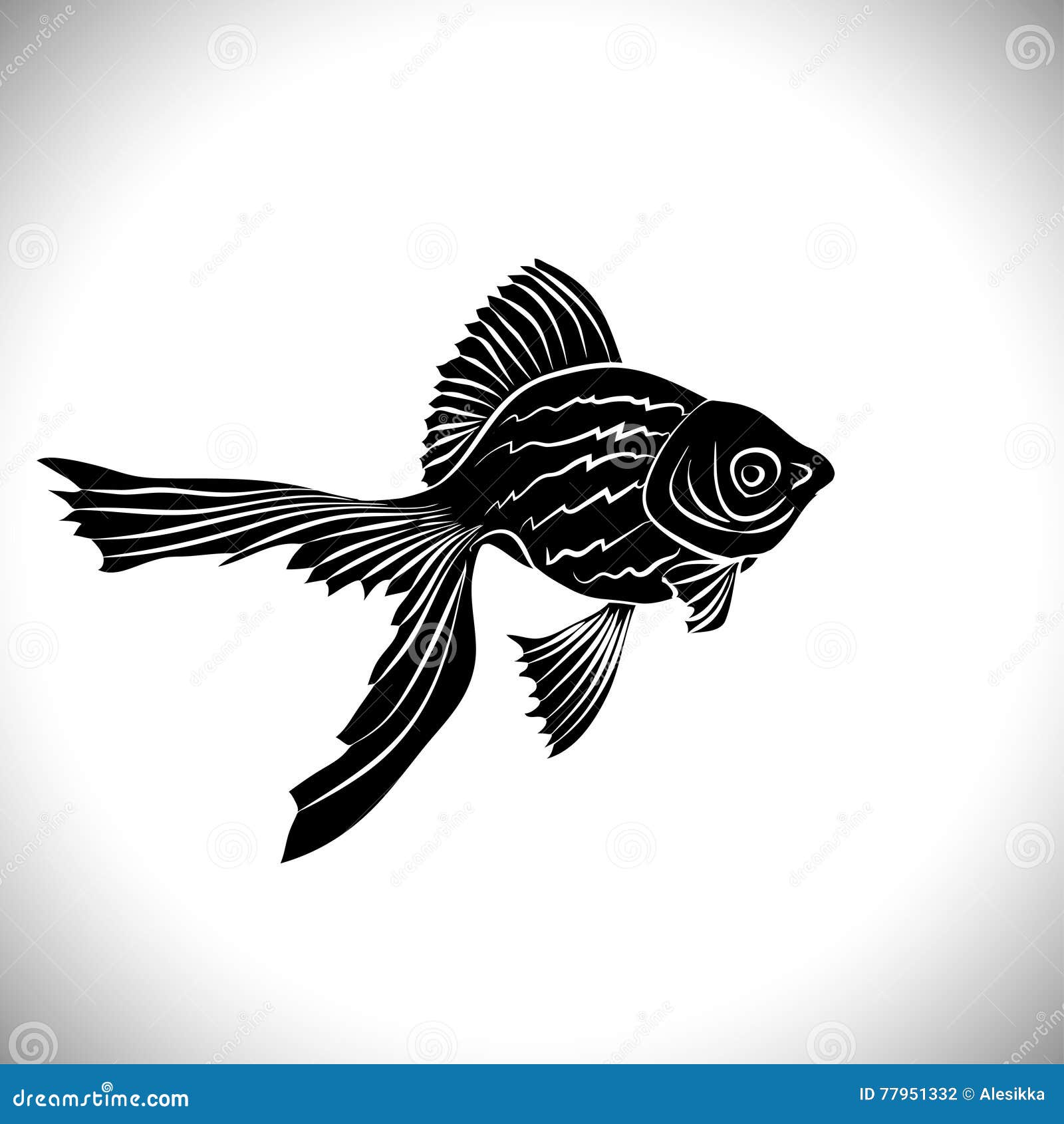 Download Goldfish Cards Black Silhouette. Stock Vector ...