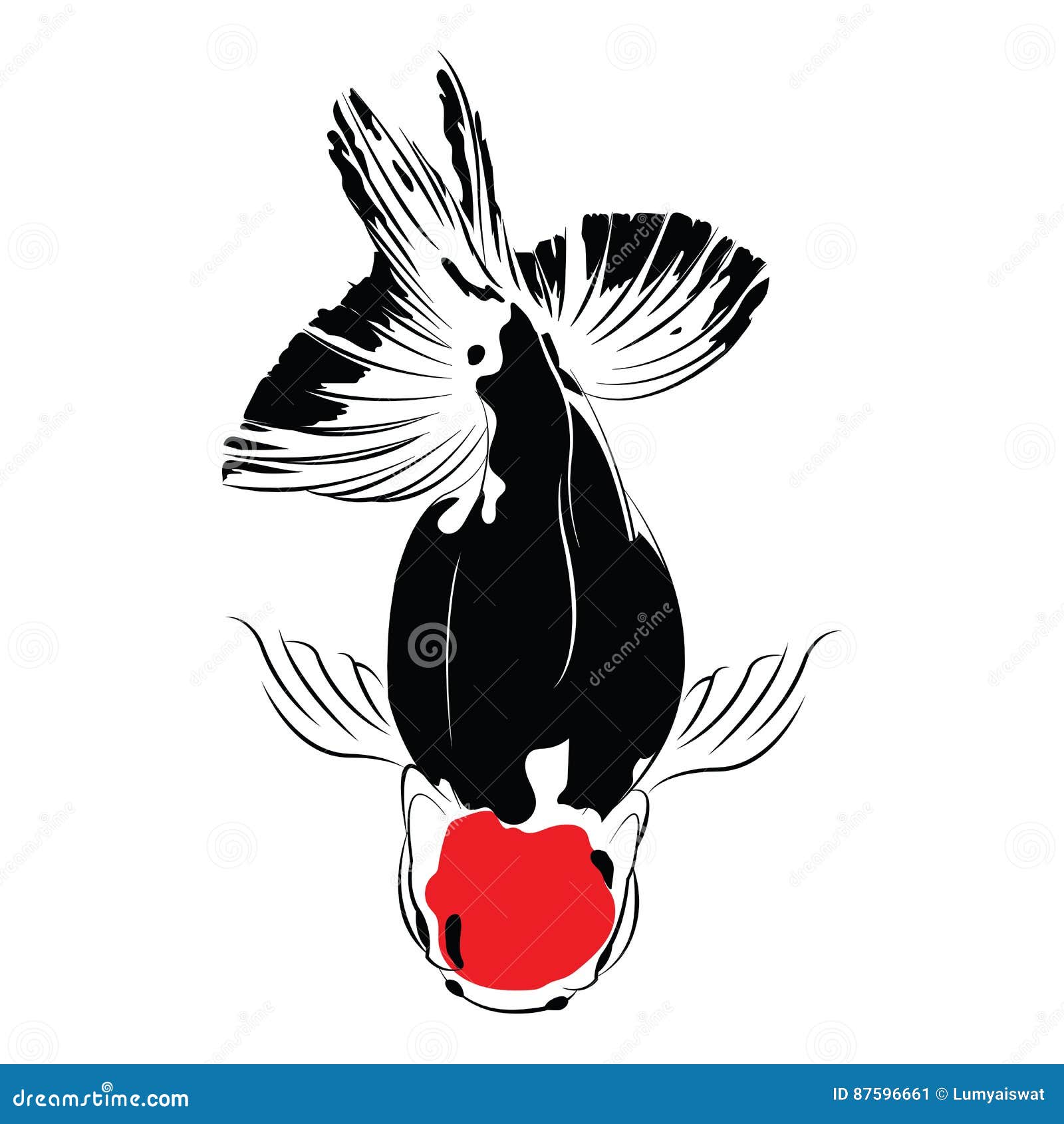 Download Goldfish Carp Black Silhouette Vector Isolated. Stock ...