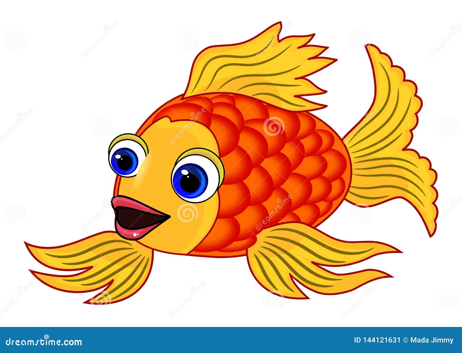 Goldfish Cartoon Illustration Stock Vector - Illustration of cartoon,  natural: 144121631