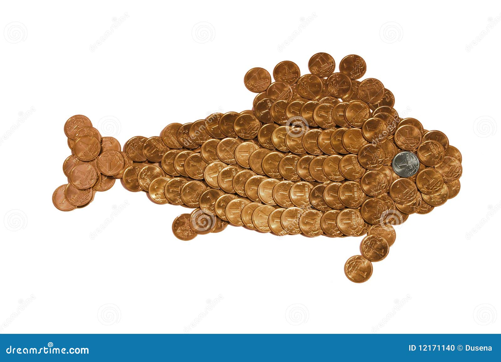 Goldfish from coins stock photo Image of currency copeck 12171140 Goldfish from coins stock photo Image of currency copeck 12171140