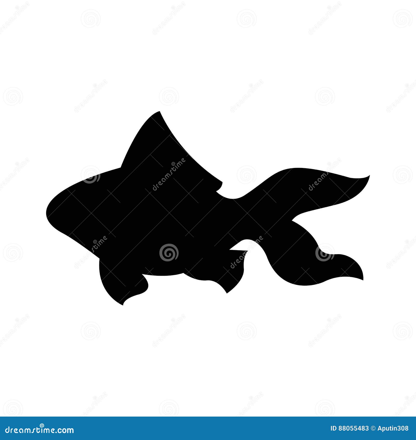 Download Goldfish vector silhouette stock vector. Illustration of ...