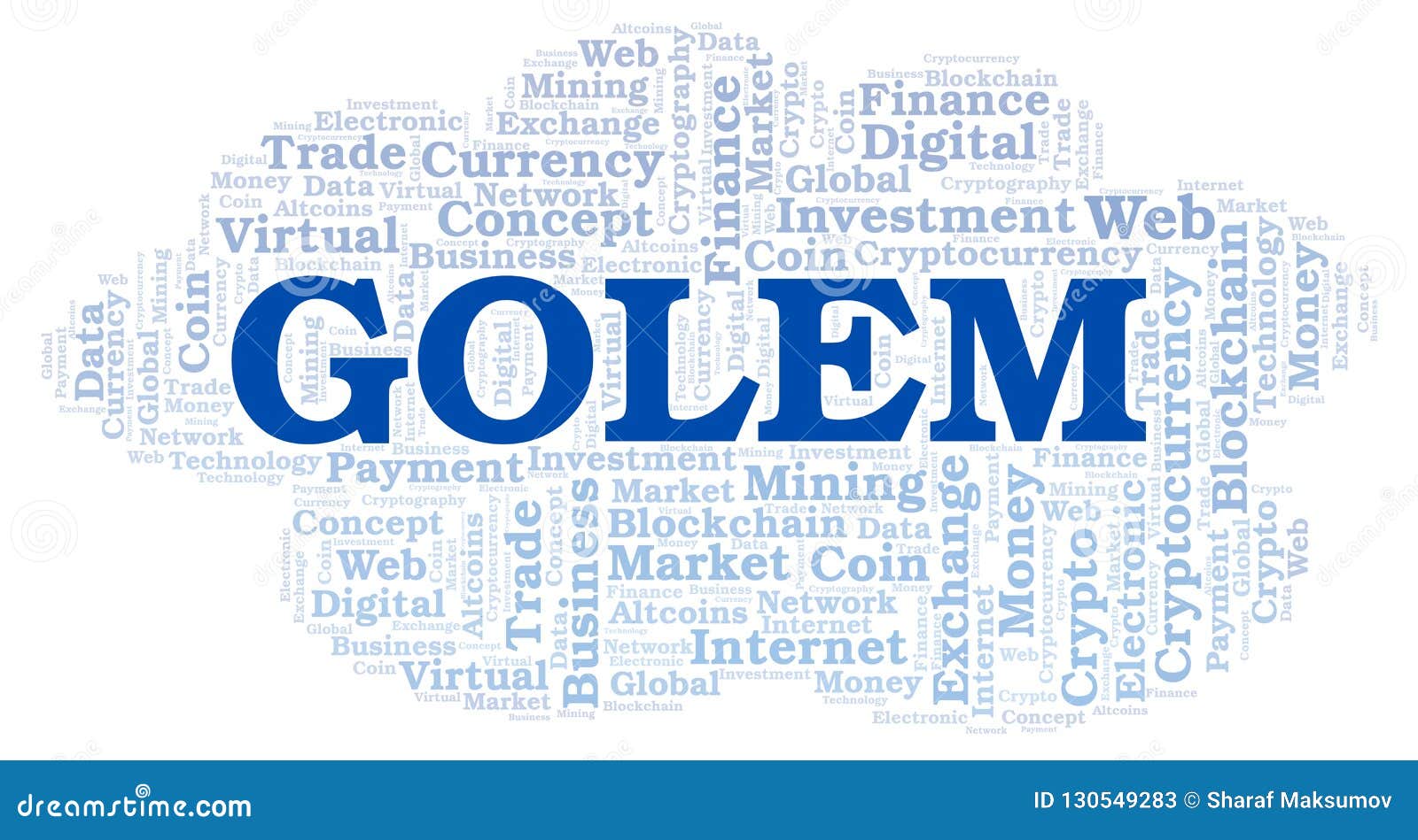 Golem Cryptocurrency Coin Word Cloud. Stock Illustration - Illustration of  bright, greeting: 130549283