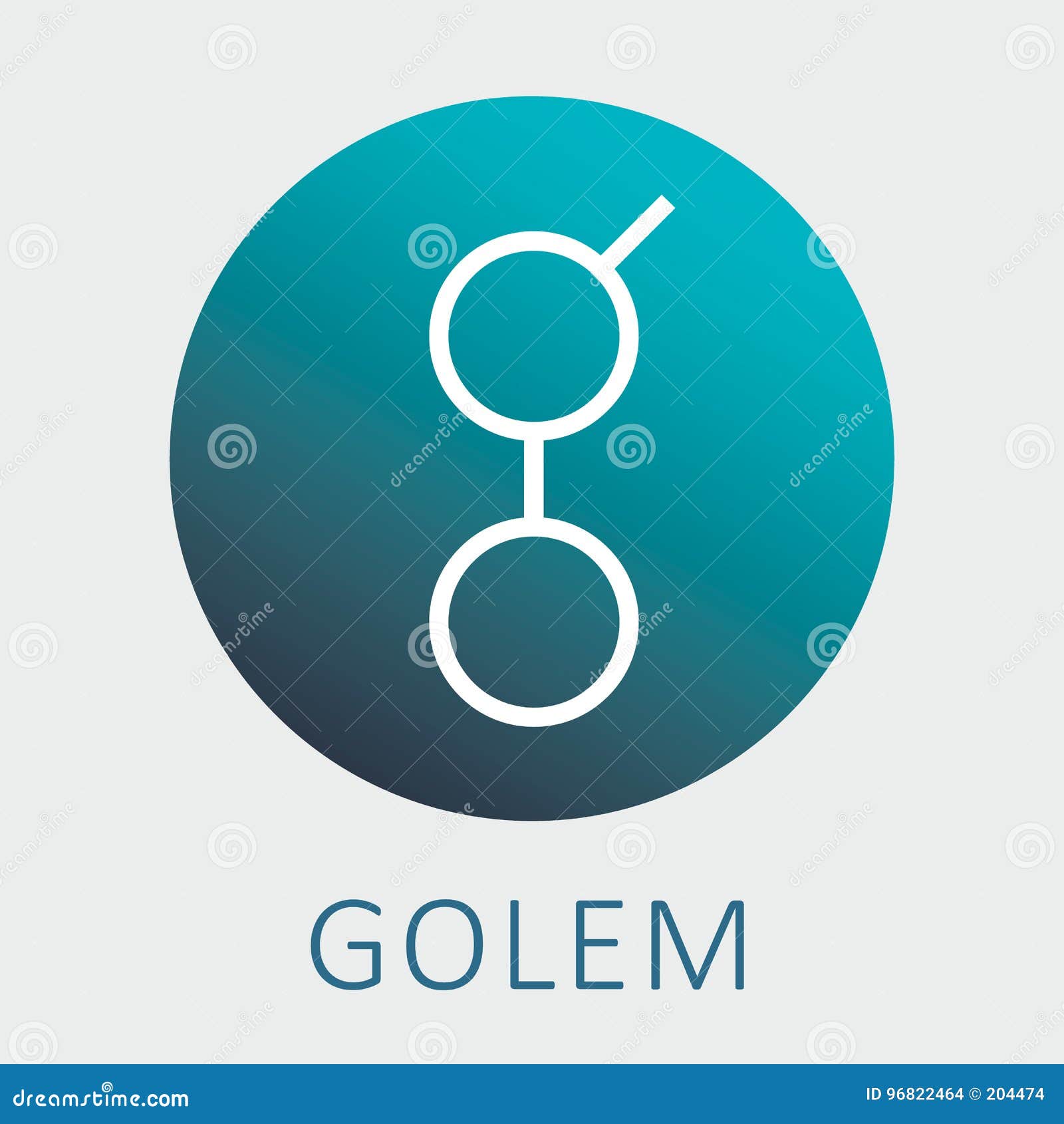 Golem GNT Decentalized Worldwide Supercomputer and Criptocurrency Vector  Logo Stock Vector - Illustration of line, background: 96822464