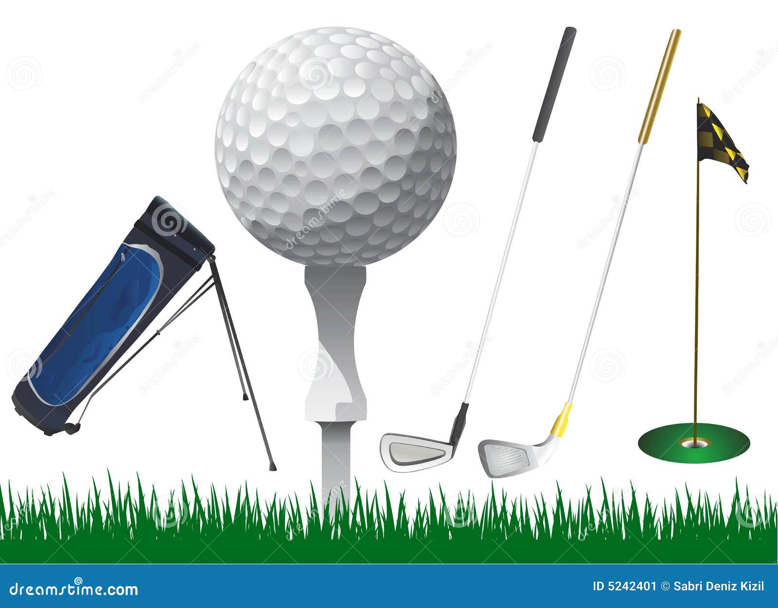 Golf accessories vector stock vector. Illustration of training 5242401