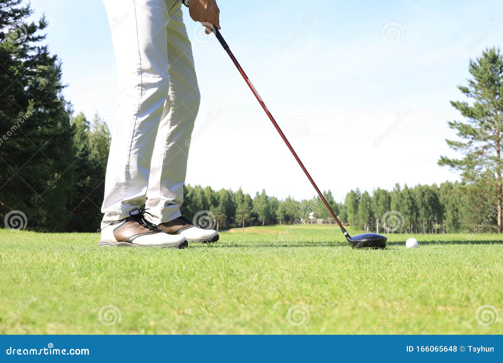 Golf Approach Shot with Iron from Fairway at Sunny Day Stock Photo Image of lifestyle, green