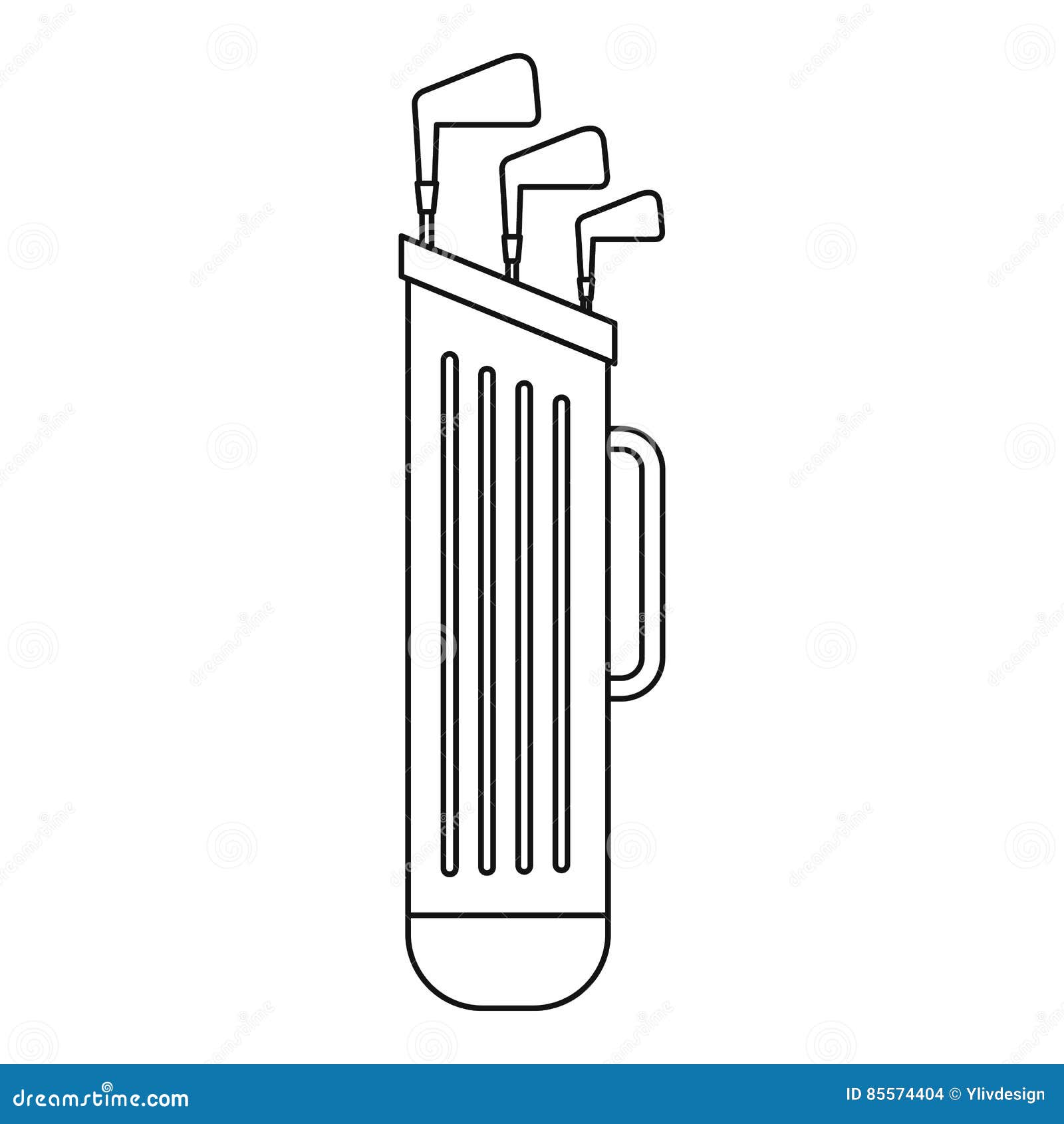 Golf Bag Icon, Outline Style Stock Vector Illustration of outdoor