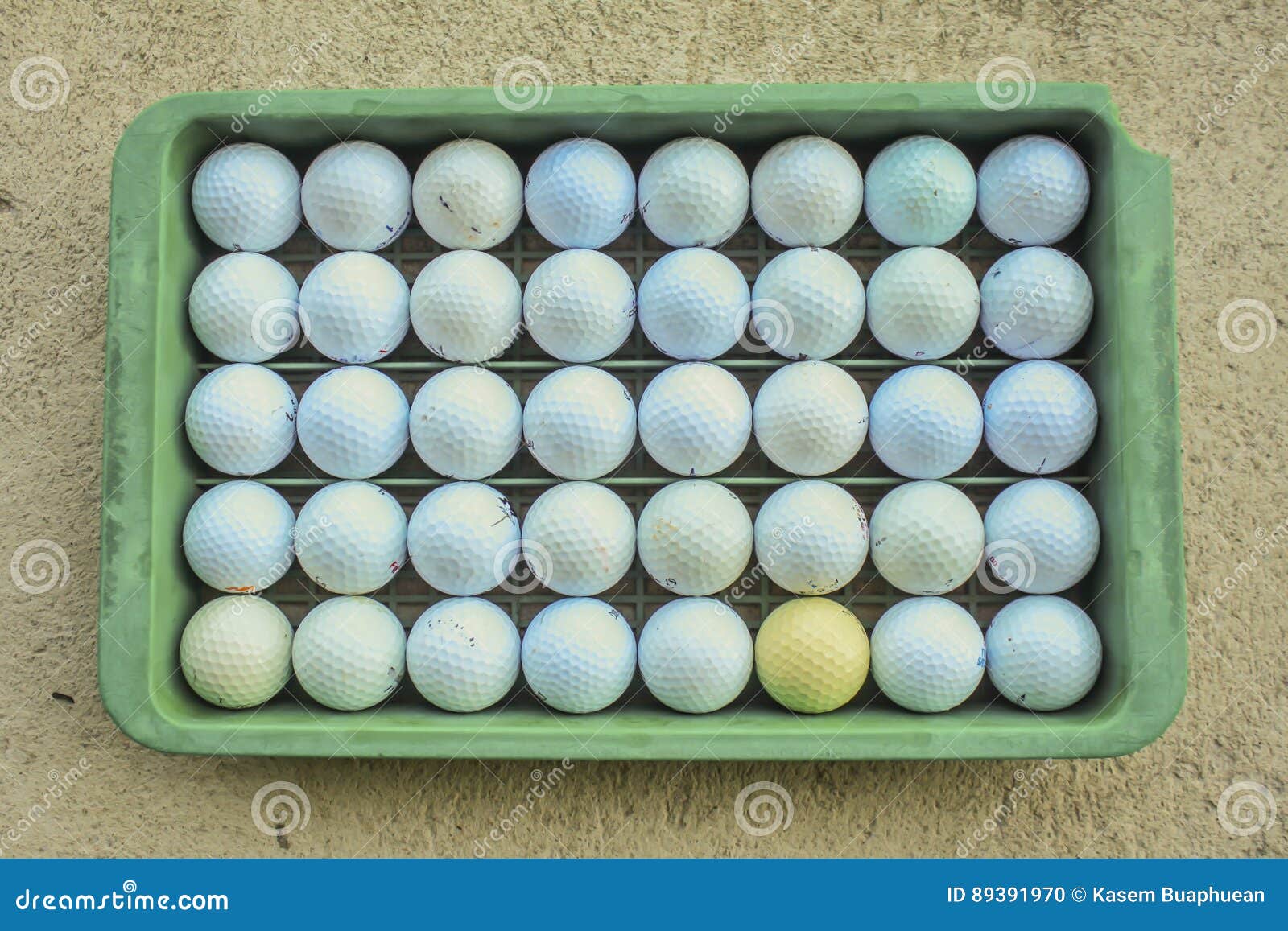 Golf Ball in the Basket of Plastic Stock Photo Image of equipment