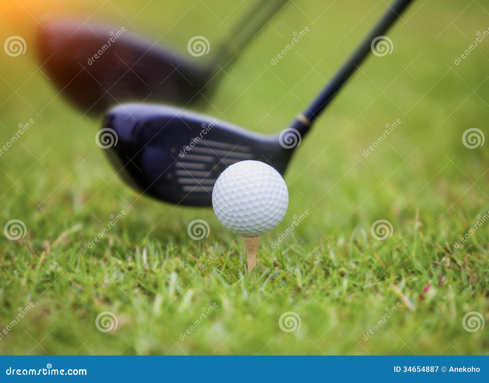 Golf Ball Behind Driver at Driving Range Stock Image Image of macro