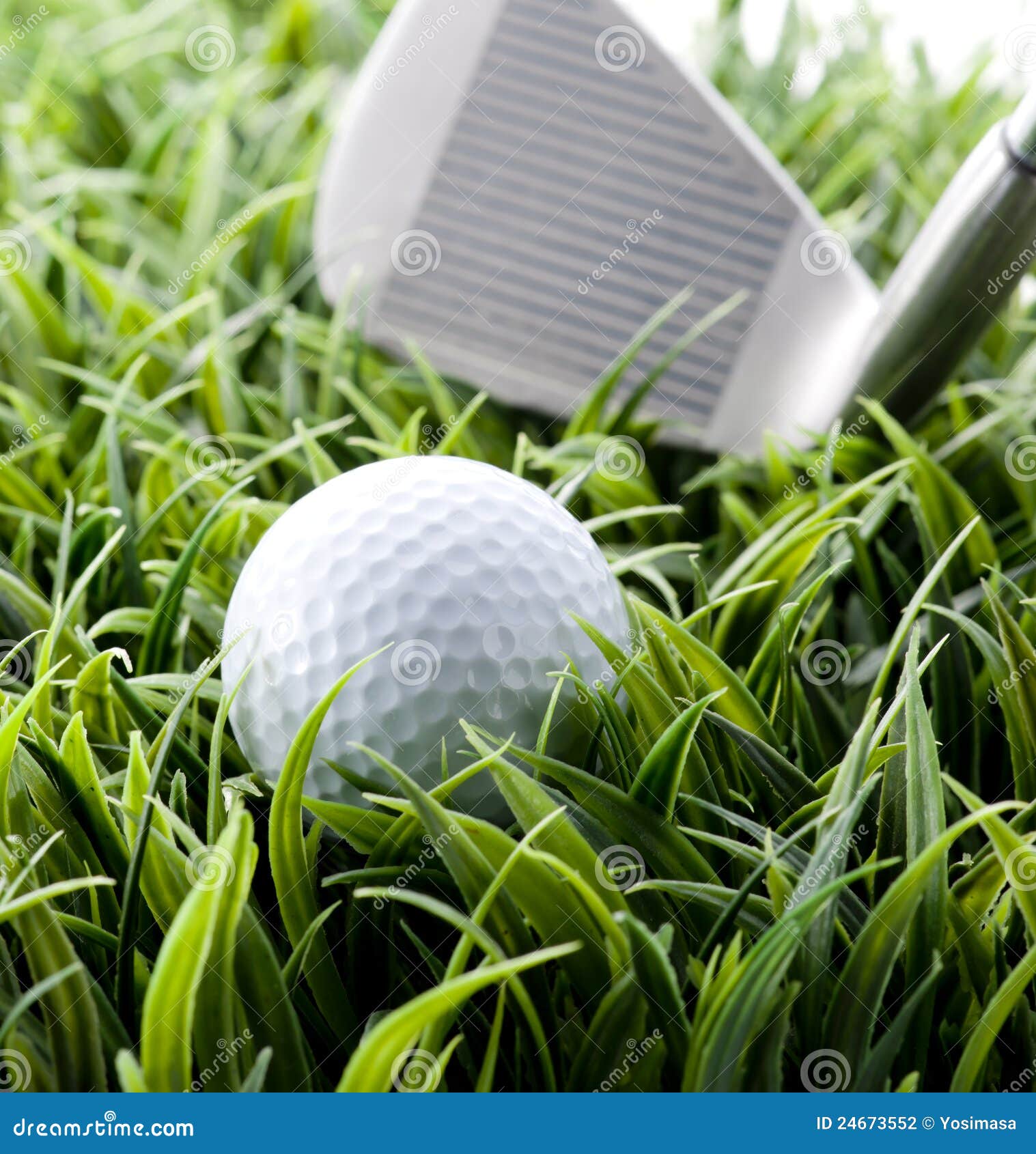 Golf ball and club stock photo. Image of golf, club, landscape 24673552