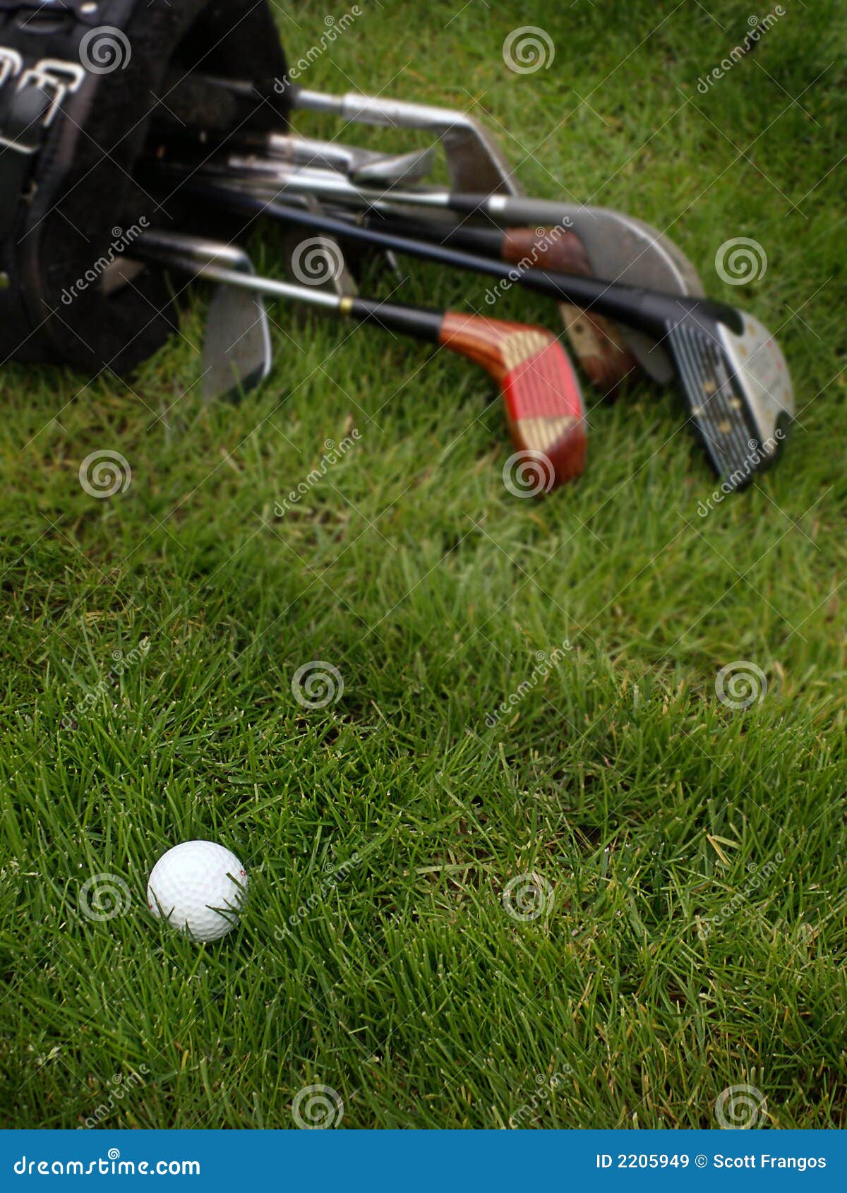 Golf Ball & Clubs in Rough Stock Image Image of golfer, green 2205949