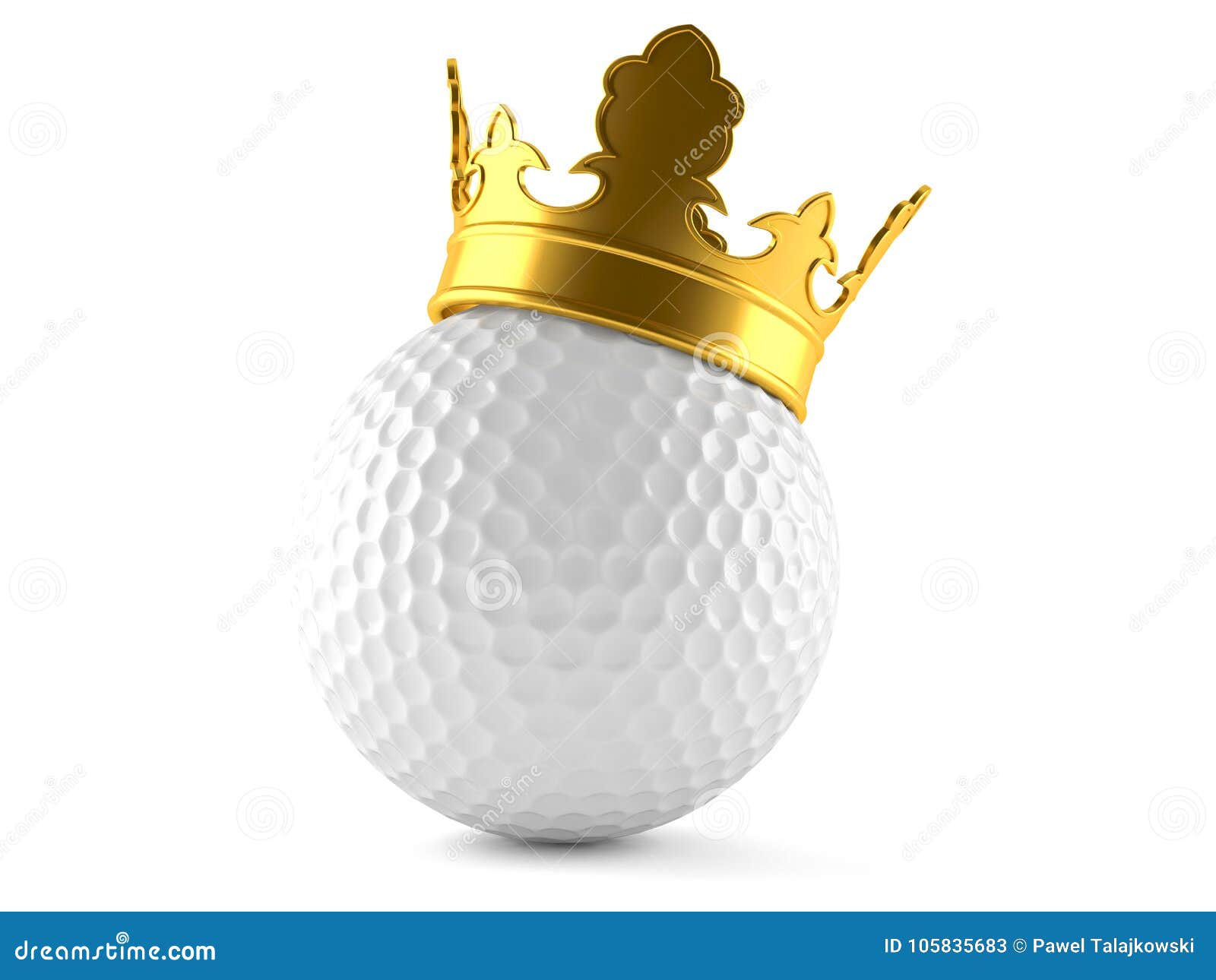Golf ball with crown stock illustration. Illustration of golden - 105835683