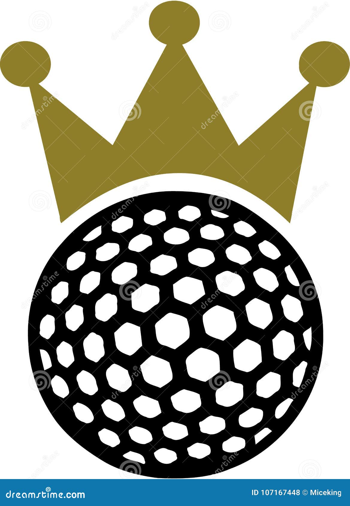Golf Ball Crown King stock vector. Illustration of competition 107167448