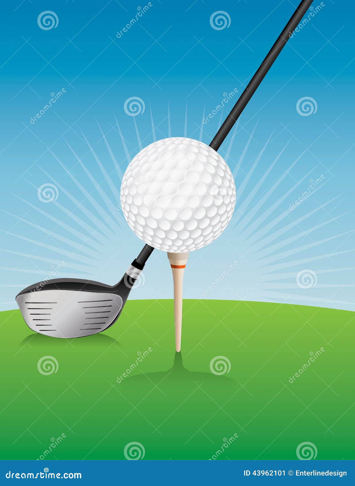 Golf Ball and Driver Illustration Stock Vector Illustration of golf