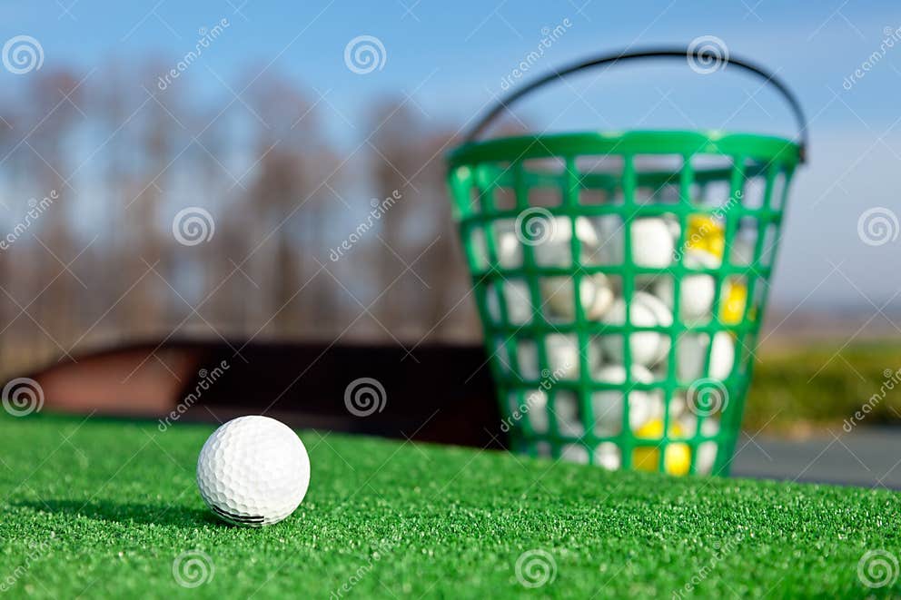 Golf ball on driving range stock image. Image of grass 22357345