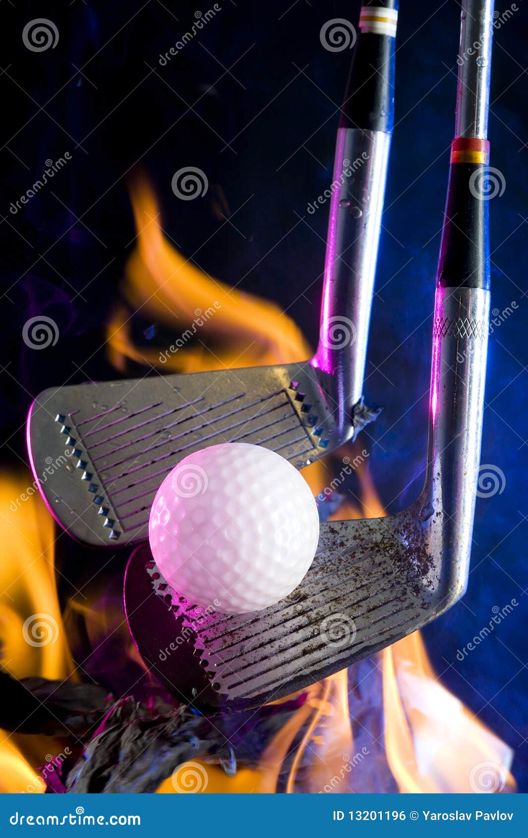 Golf ball and fire stock photo. Image of flare, flame 13201196