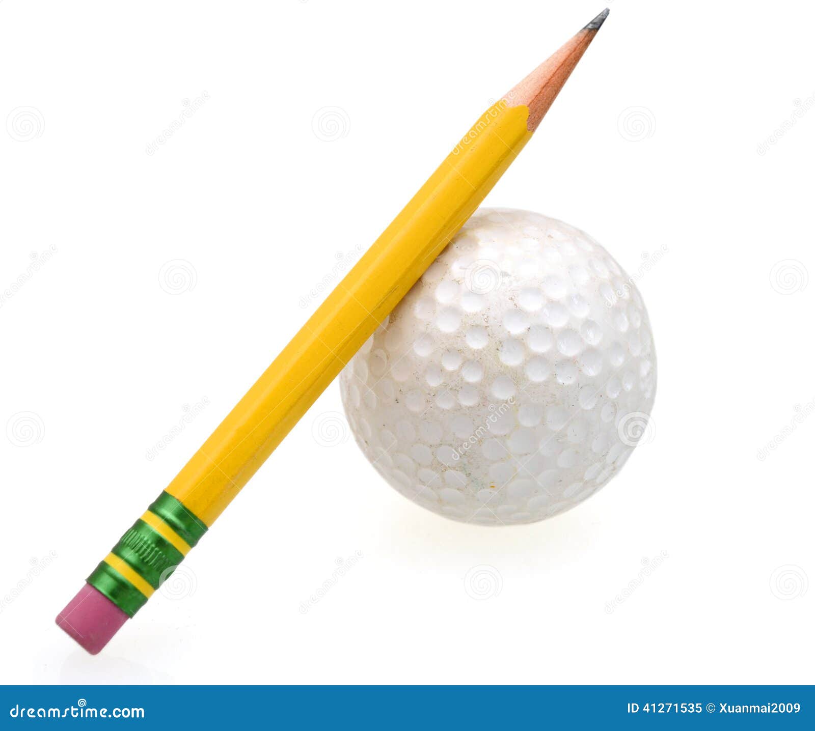 Golf ball game with pencil stock image. Image of form 41271535