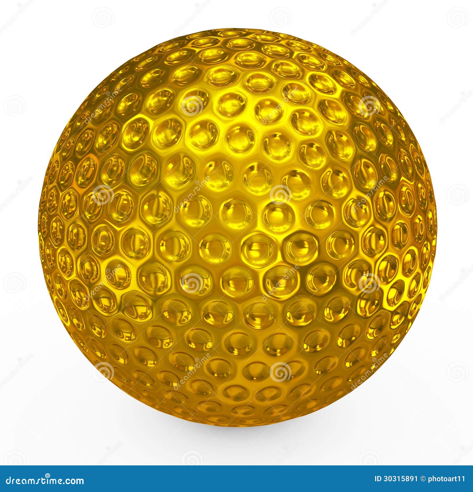 Golf ball golden stock illustration. Illustration of symbolic - 30315891