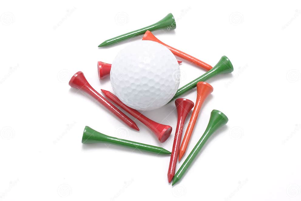 Golf Ball and Golf Tees stock image. Image of background 2336897