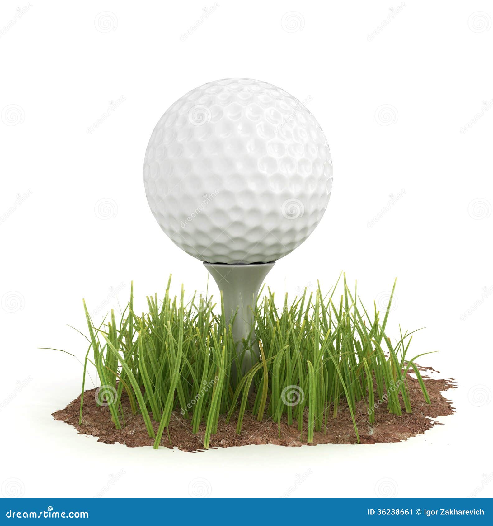 Golf ball on grass stock image. Image of bright, isolated 36238661