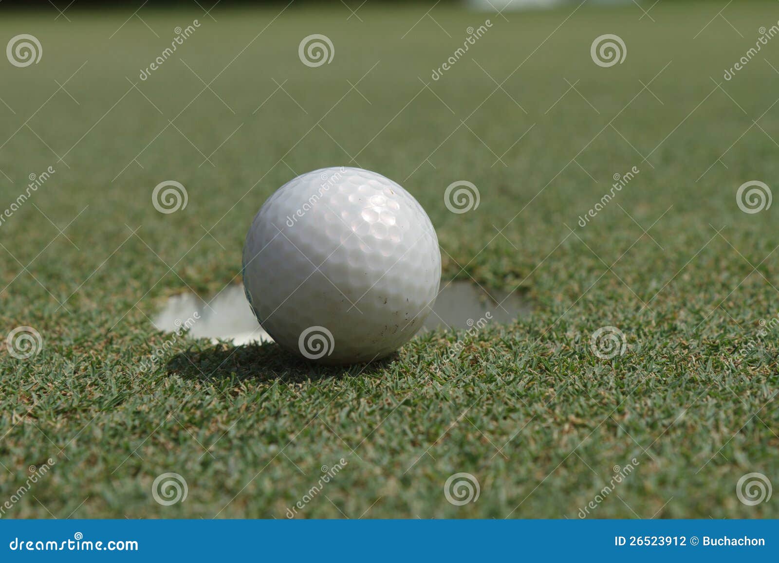 Golf ball on green stock photo. Image of finish, club 26523912