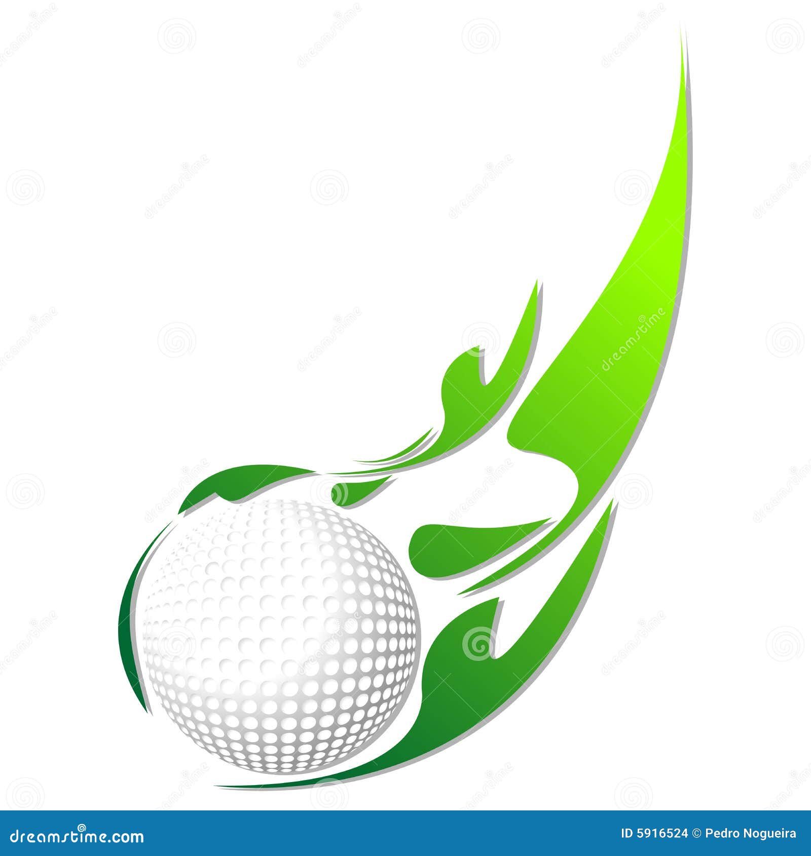 Golf Ball With Green Effect Stock Images Image 5916524