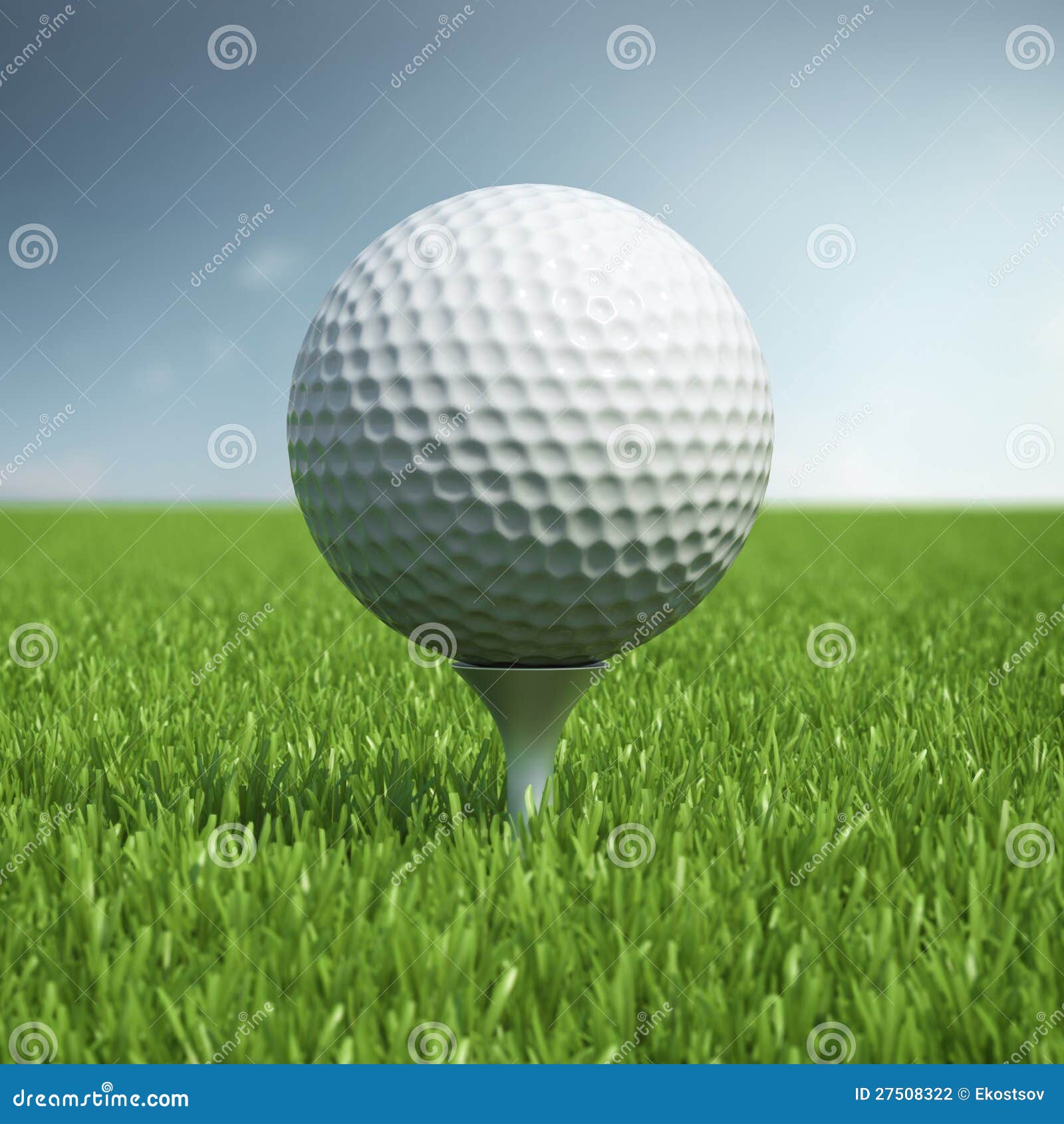 Golf Ball on Green Grass Field Stock Illustration Illustration of