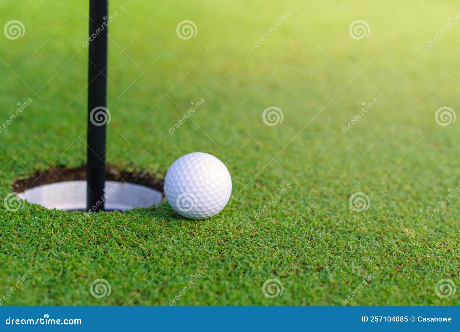 Golf Ball on Lip of Cup at Golf Court Stock Image Image of object