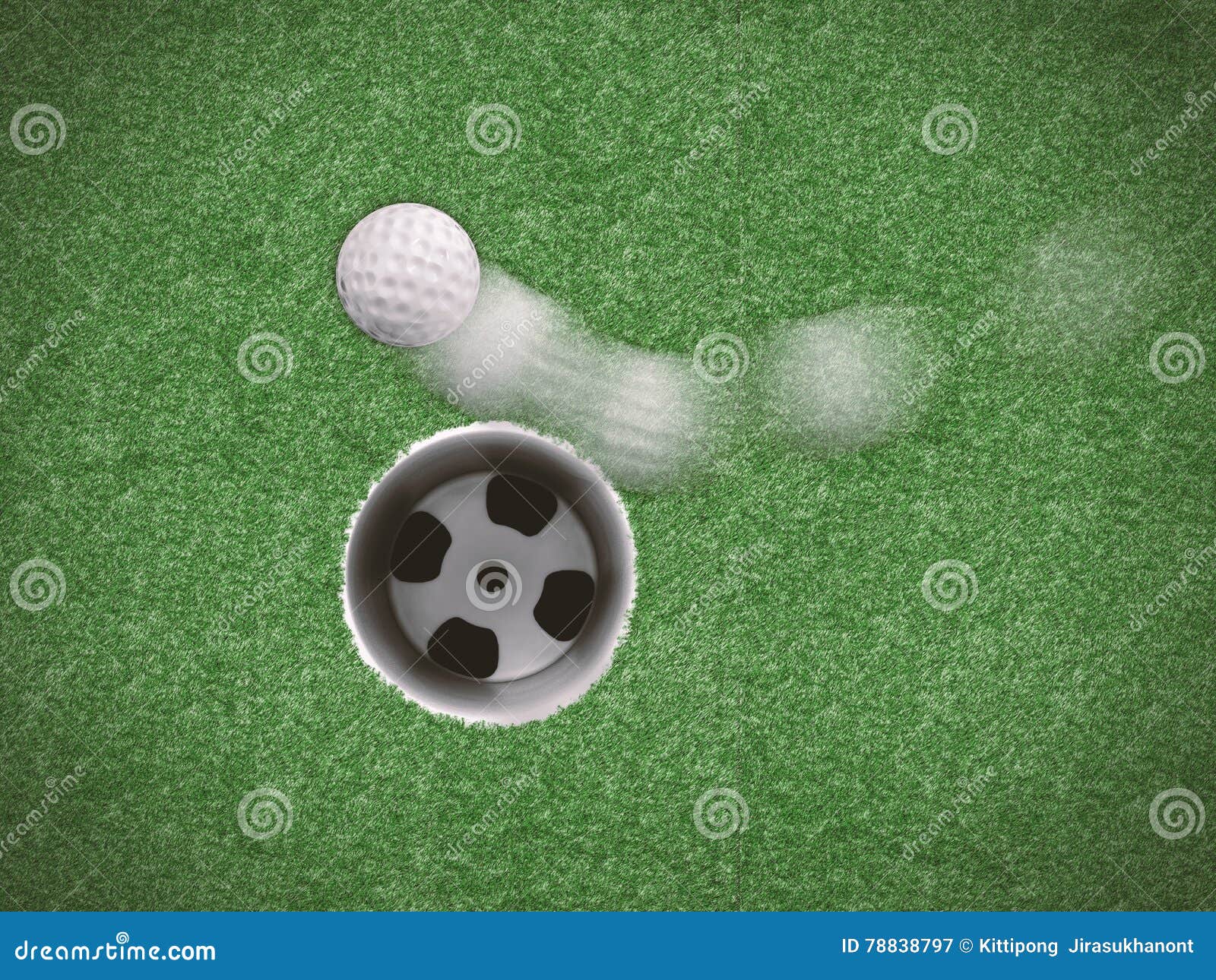 Golf Ball in Motion Missing Target Stock Image Image of miss, hole