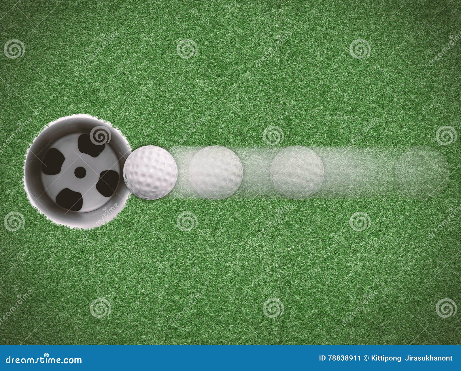 Golf ball in motion stock illustration. Illustration of motion 78838911
