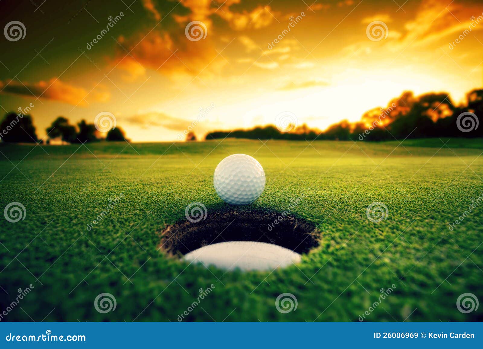 golf ball near hole