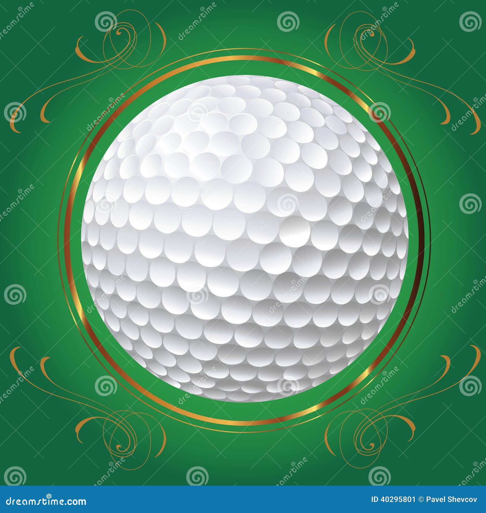 Golf ball stock vector. Illustration of summer, grass - 40295801