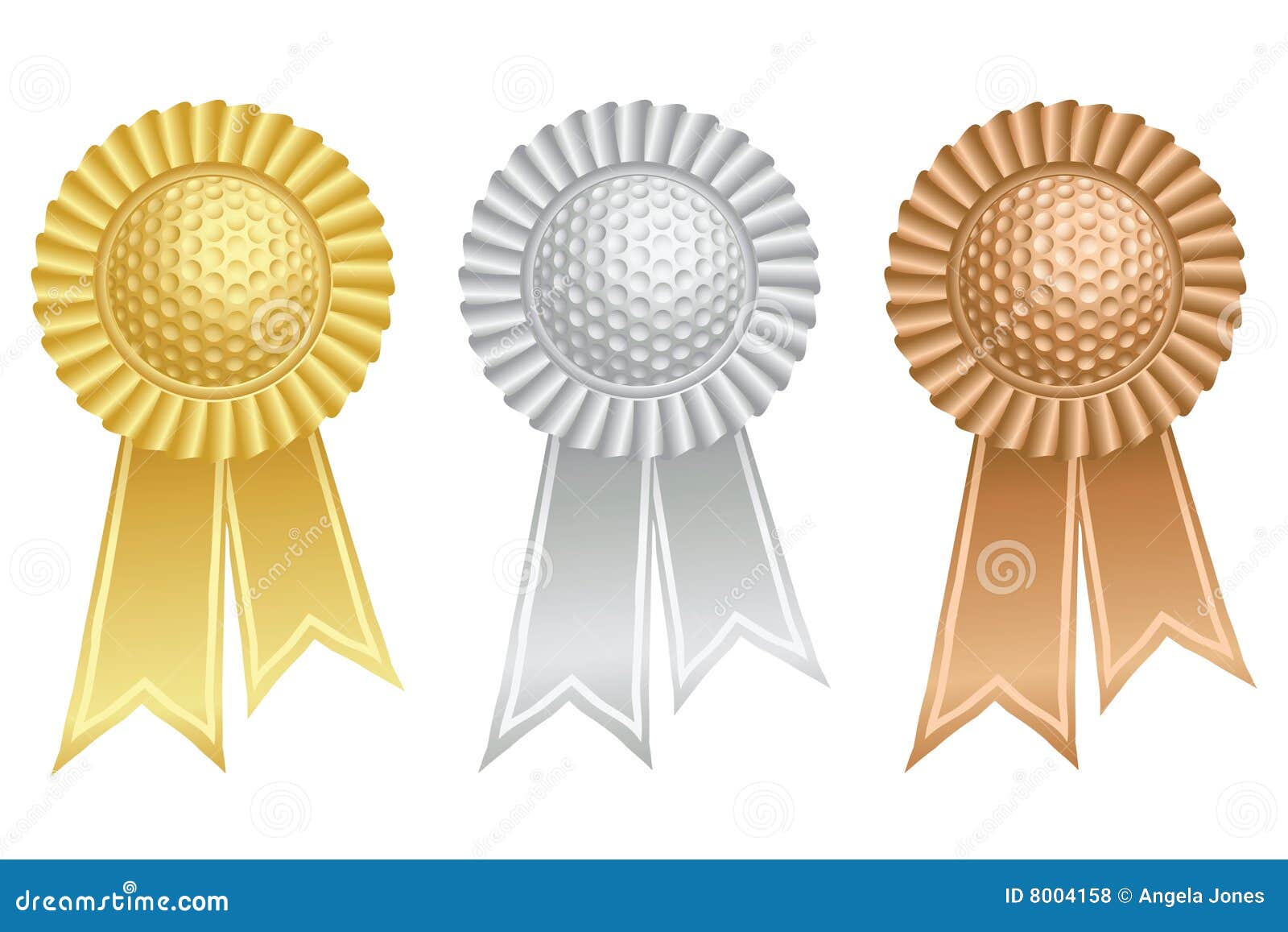 Golf ball prize rosettes stock vector. Illustration of winning 8004158