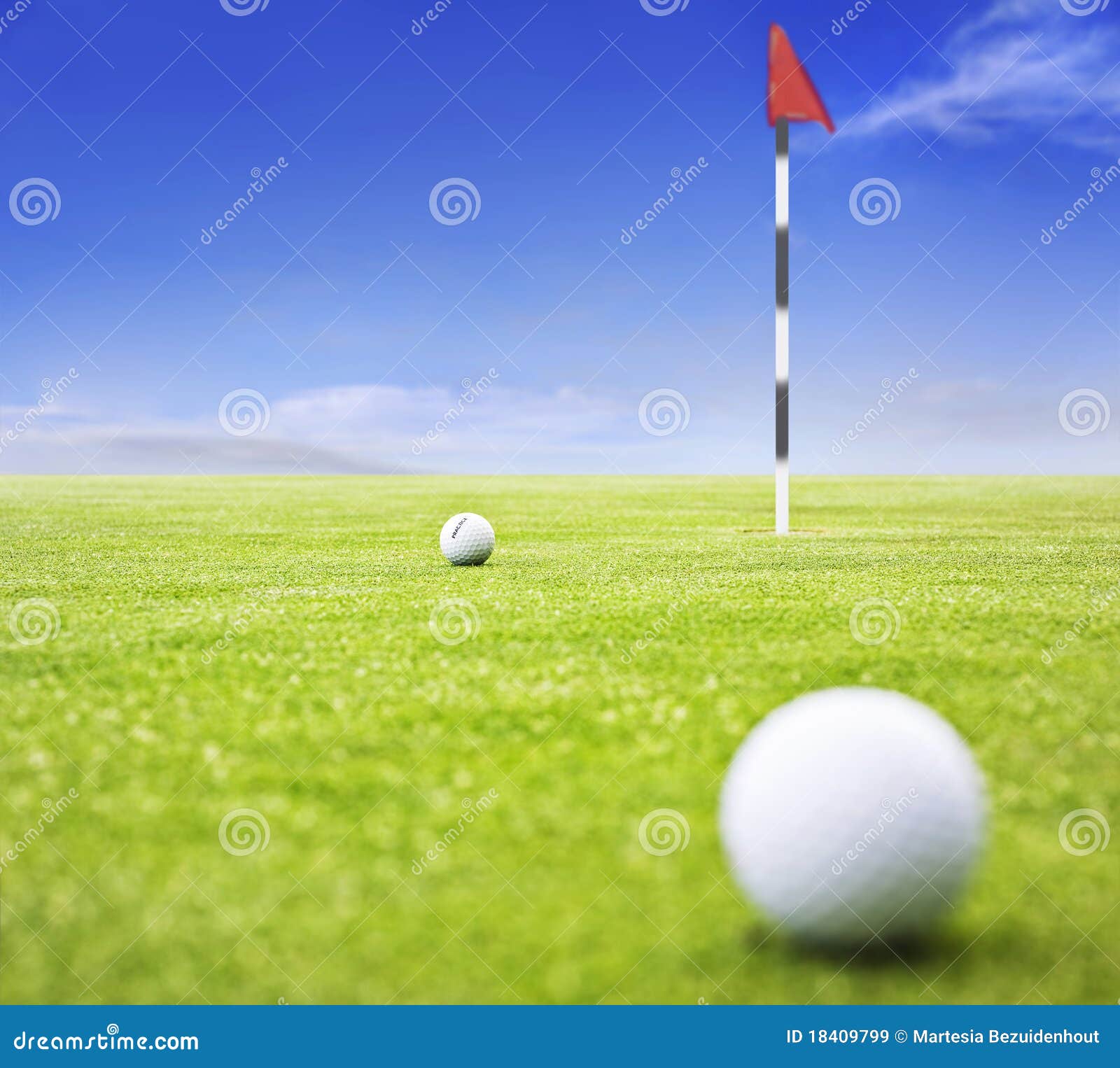 Golf ball on putting green stock image. Image of grass 18409799