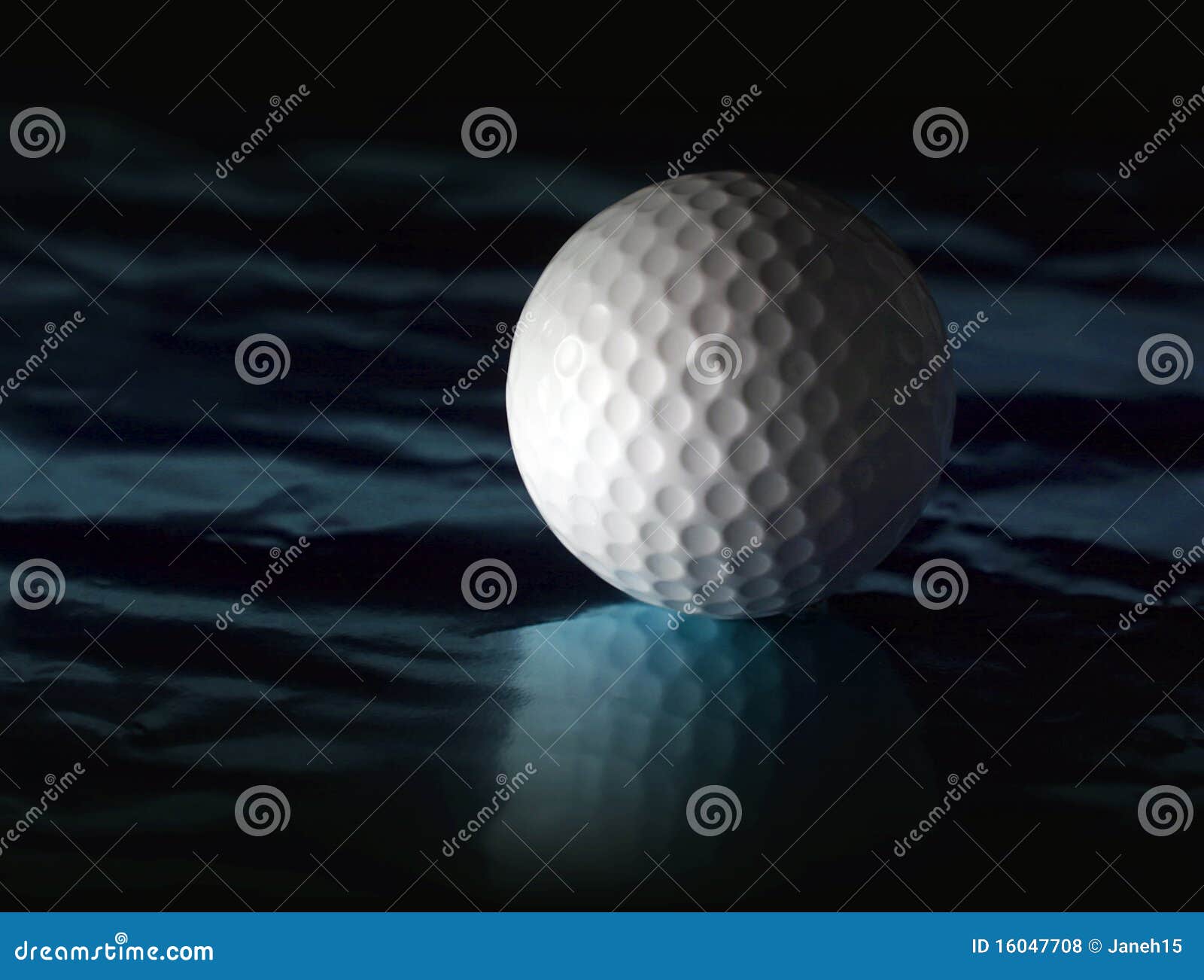 golf ball on reflective surface