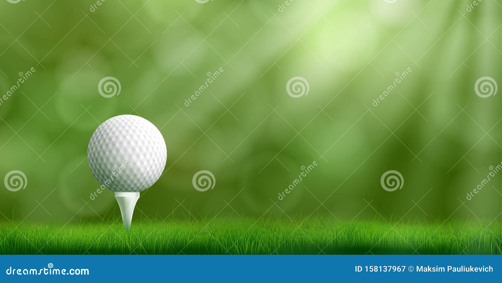 golf ball on tee realistic  background