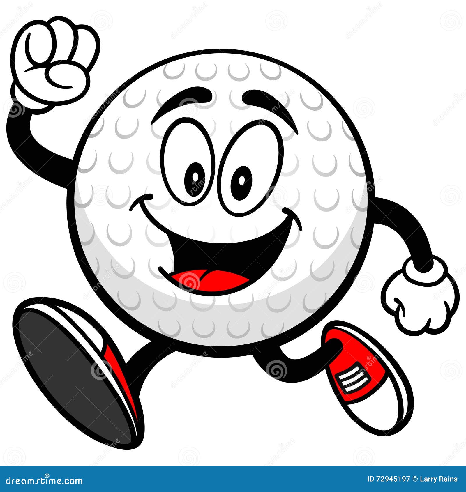 Golf Ball Runing stock vector. Illustration of jumping 72945197