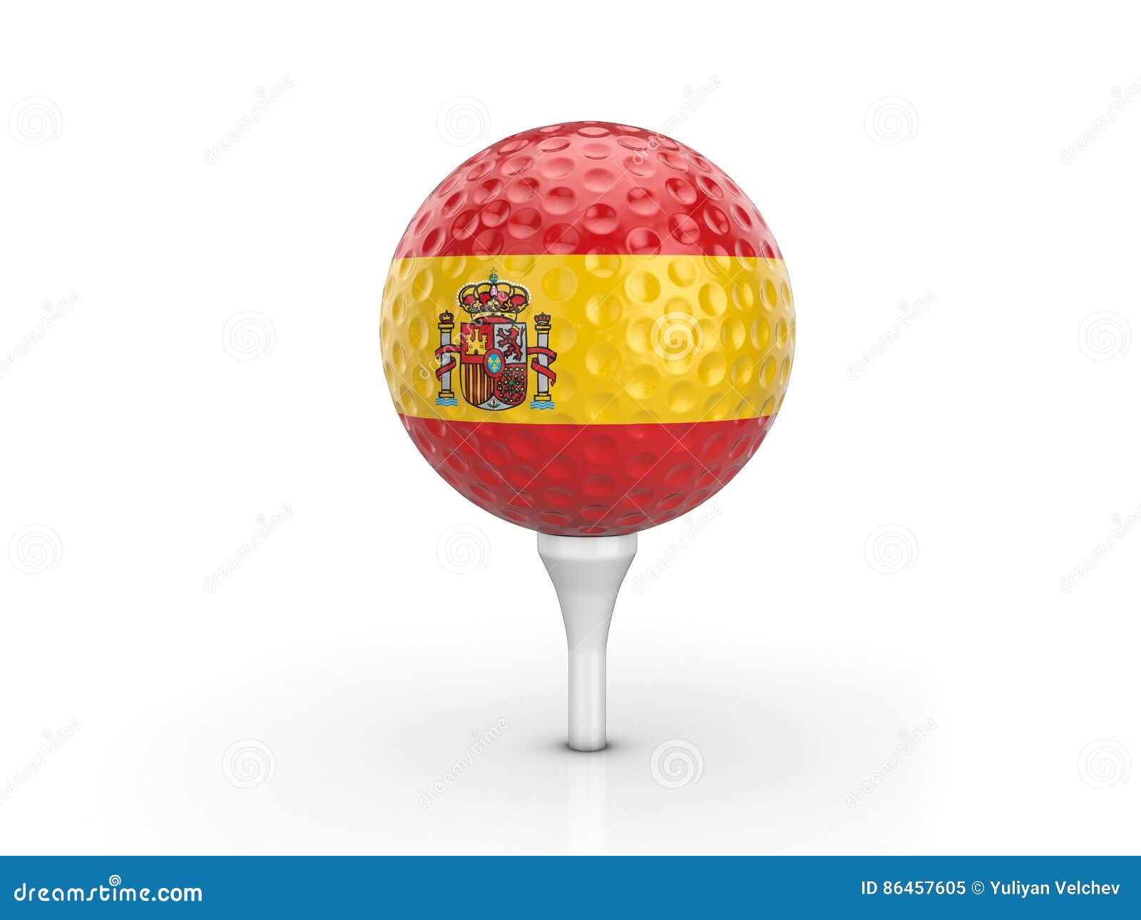 Golf ball Spain flag stock illustration. Illustration of ball 86457605