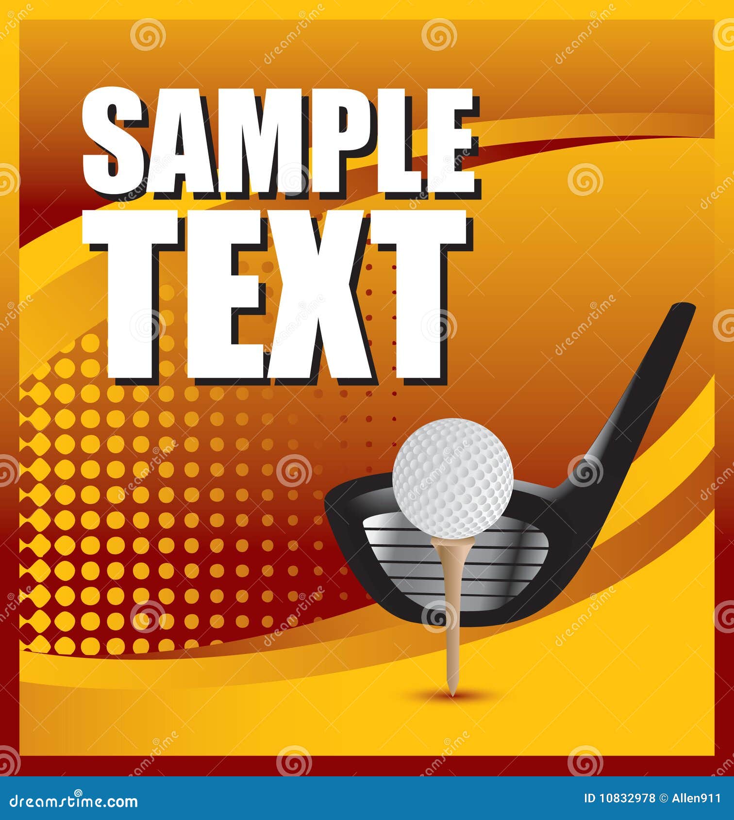 Tee golf tool abstract design template Royalty Free Vector