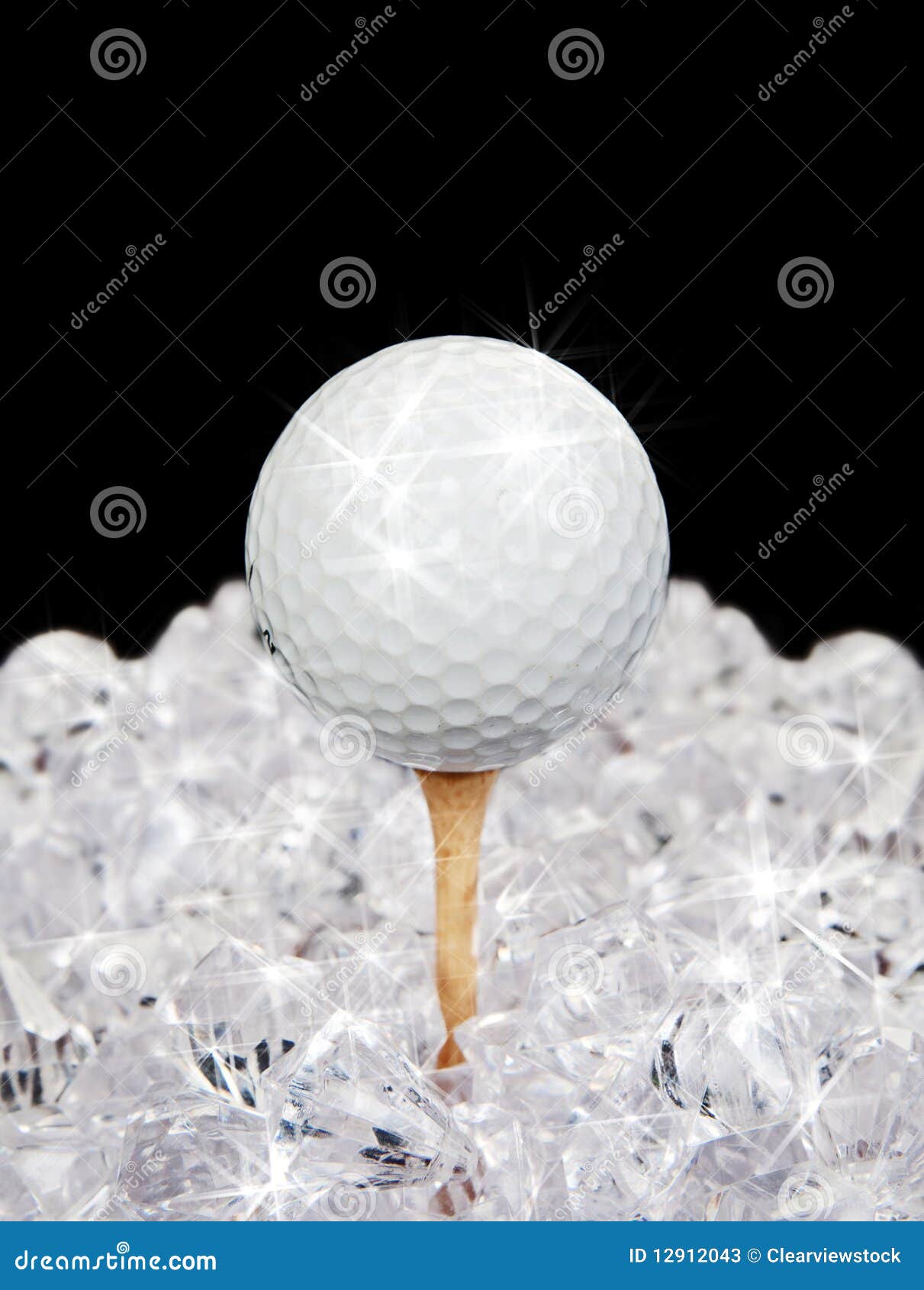 Golf Ball on Tee in Diamonds Stock Image Image of isolated, twinkling